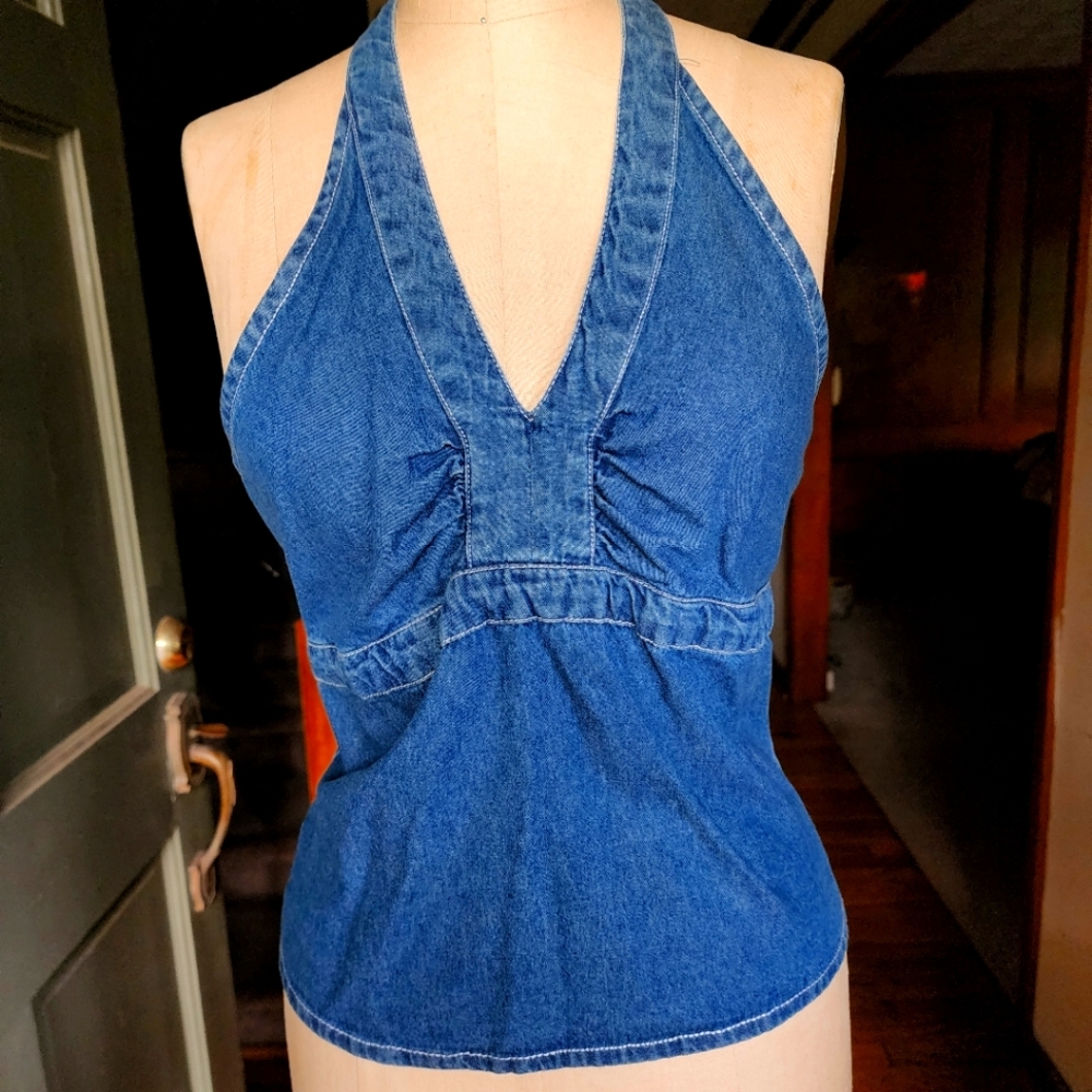 NEVER WORN - Andrea & Co. Denim Halter Top